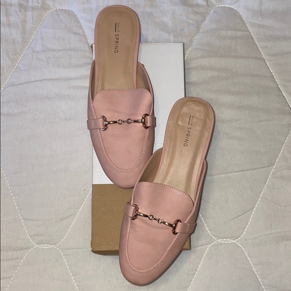 Pink loafers